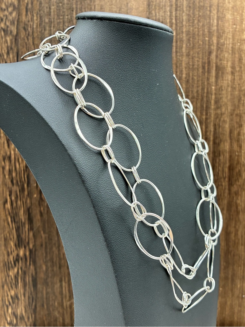 RLM Studio 925 Silver Oval Link Necklace/Belt Adjustable 36”